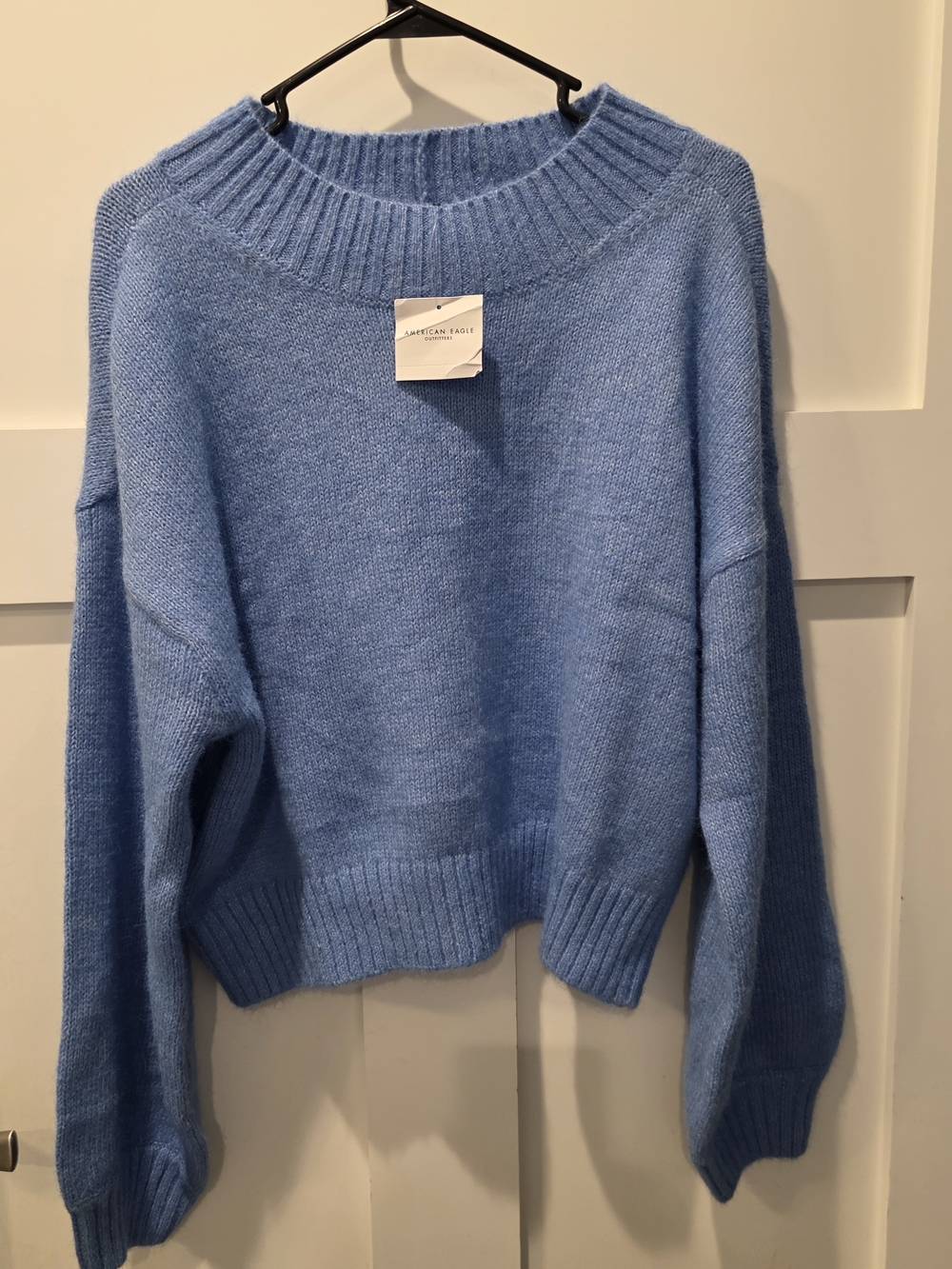 New American Eagle Women’s M Blue Snow Stopper Whoa So Soft Cropped Cozycore